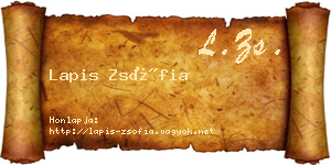 Lapis Zsófia névjegykártya